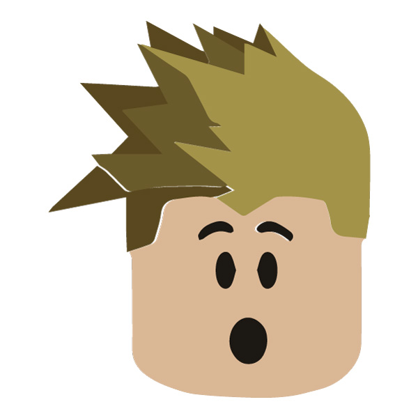 Surprised Roblox Avatar Head Spiky Hair Flat SVG PNG Clipart - Free Cartoon Vector PNG SVG AI EPS Download