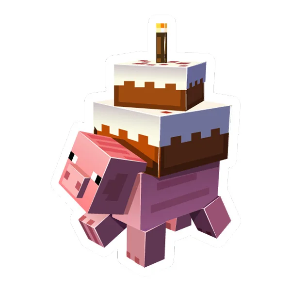 Walking 3D Voxel Minecraft Pig with Birthday Cake Full Body SVG PNG Clipart Walking 3D Voxel Minecraft Pig with Birthday Cake Full Body SVG PNG Clipart - Free Cartoon Vector Illustration PNG SVG AI EPS Download