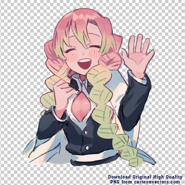 Waving Mitsuri Kanroji Laughing Anime Half Body SVG PNG Clipart Waving Mitsuri Kanroji Laughing Anime Half Body SVG PNG Clipart - Free Cartoon Vector Illustration PNG SVG AI EPS Download