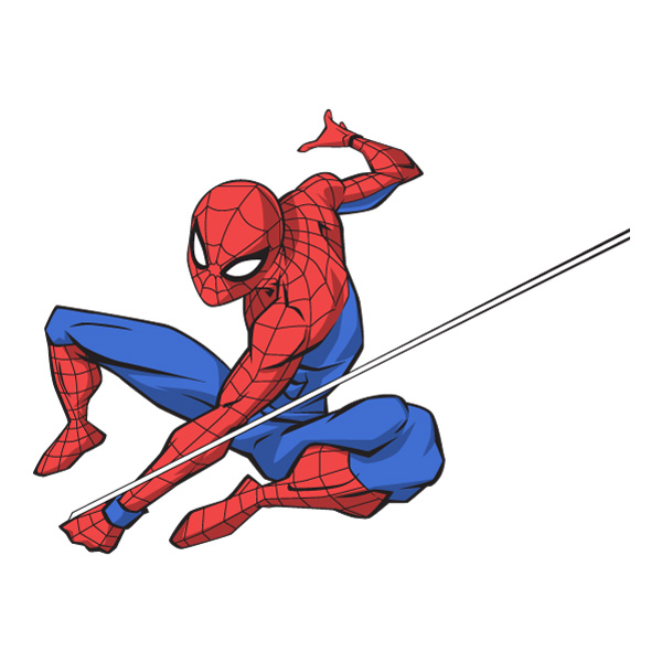 Web-Swinging Crouching Spider-Man Full Body Comic Style SVG PNG Clipart - Premium Cartoon Vector PNG SVG AI EPS Download