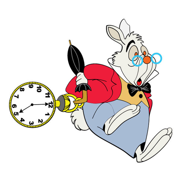 White Rabbit Running Clock SVG PNG Clipart White Rabbit Running Clock SVG PNG Clipart - Free Cartoon Vector Illustration PNG SVG AI EPS Download