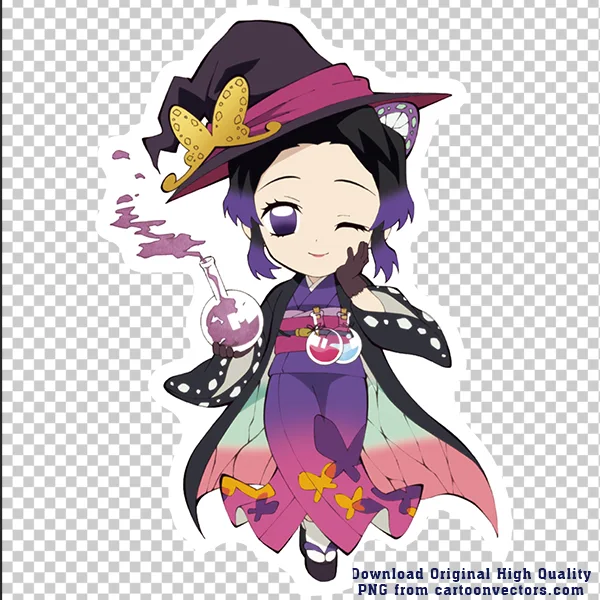 Winking Shinobu Kocho Witch Chibi Full Body SVG PNG Clipart Winking Shinobu Kocho Witch Chibi Full Body SVG PNG Clipart - Free Cartoon Vector Illustration PNG SVG AI EPS Download
